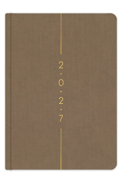 Matt Notebook 2027 Yılı A5 Keten Haftalık Ajanda 15x21 cm - 12 Aylık Sütlü Kahve