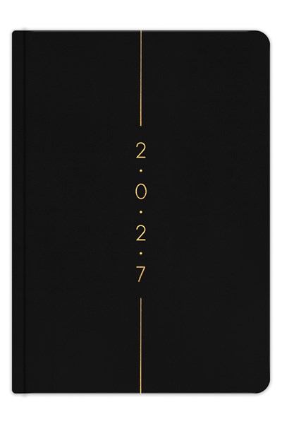 Matt Notebook 2027 Yılı A5 Keten Haftalık Ajanda 15x21 cm - 12 Aylık Siyah