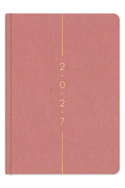 Matt Notebook 2027 Yılı A5 Keten Haftalık Ajanda 15x21 cm - 12 Aylık Pembe