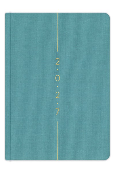 Matt Notebook 2027 Yılı A5 Keten Haftalık Ajanda 15x21 cm - 12 Aylık Turkuaz