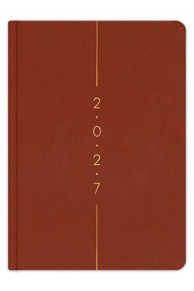Matt Notebook 2027 Yılı A5 Keten Haftalık Ajanda 15x21 cm - 12 Aylık Tarçın