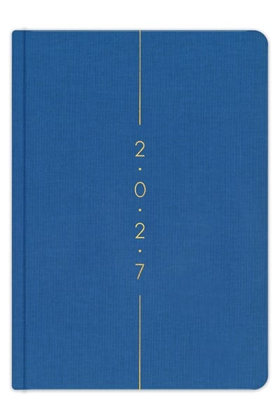 Matt Notebook 2027 Yılı A5 Keten Haftalık Ajanda 15x21 cm - 12 Aylık Mavi