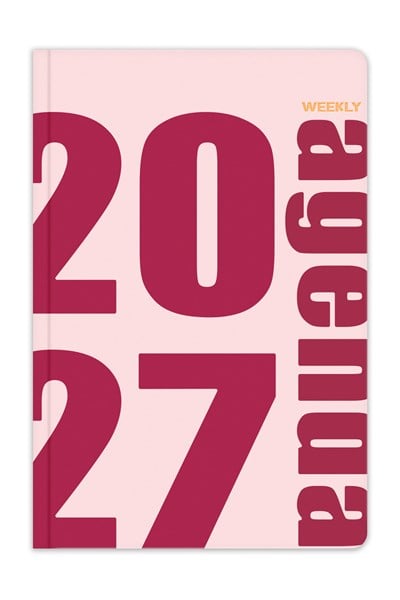 Matt Notebook 2027 Yılı B5 Haftalık Ajanda 17x24 cm - 12 Aylık Pembe