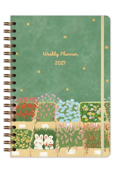 Matt Notebook 2027 Yılı B5 Haftalık Ajanda Spiralli 17x24 cm - 12 Aylık Çiçekler