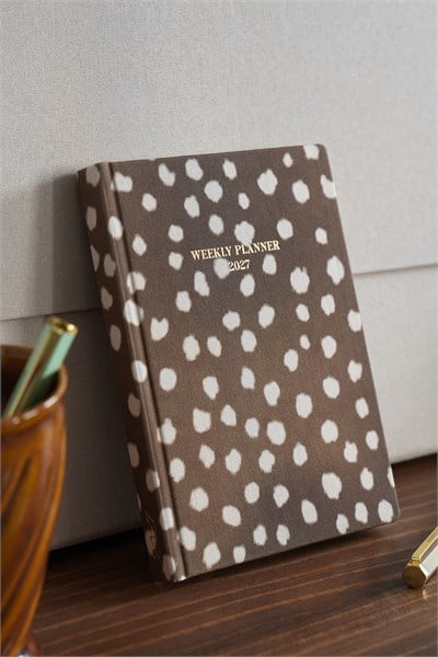 Matt Notebook 2027 Yılı B6 Keten Haftalık Ajanda - 12 Aylık Bambi