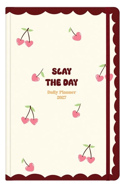 Matt Notebook 2027 Yılı Günlük Ajanda 16x24 cm - 12 Aylık Kiraz