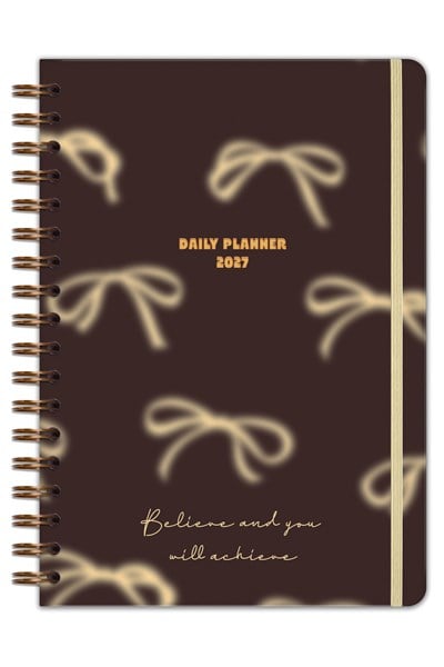 Matt Notebook 2027 Yılı Günlük Spiralli Ajanda 16x24 cm - 12 Aylık Fiyonk