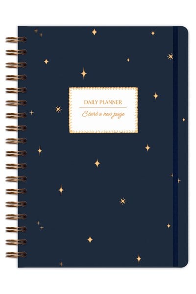 Matt Notebook 2027 Yılı Günlük Spiralli Ajanda 16x24 cm - 12 Aylık Lacivert