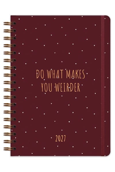 Matt Notebook 2027 Yılı Günlük Spiralli Ajanda 16x24 cm - 12 Aylık Kalpler