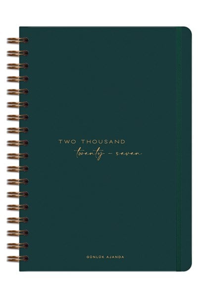 Matt Notebook 2027 Yılı Günlük Spiralli Ajanda 16x24 cm - 12 Aylık Two Thousand Twenty Seven