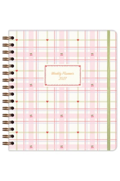 Matt Notebook 2027 Yılı Haftalık Kare Ajanda - 12 Aylık Ekose