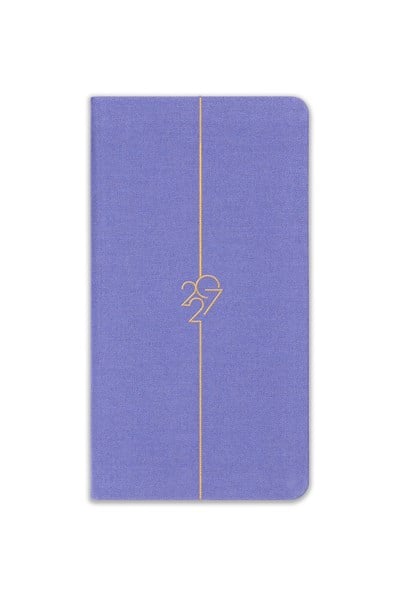 Matt Notebook 2027 Yılı Haftalık Keten 9x17 cm Cep Ajandası 12 Aylık Lila