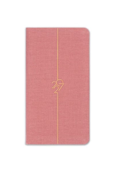 Matt Notebook 2027 Yılı Haftalık Keten 9x17 cm Cep Ajandası 12 Aylık Pembe