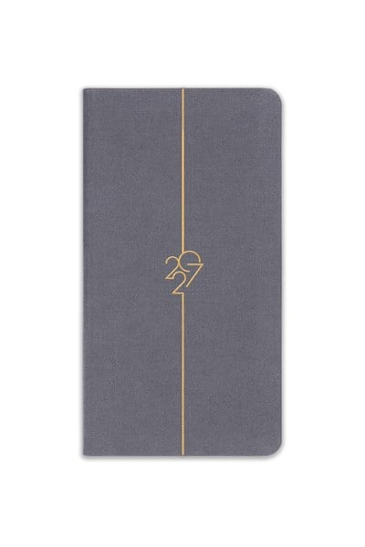 Matt Notebook 2027 Yılı Haftalık Keten 9x17 cm Cep Ajandası 12 Aylık Füme