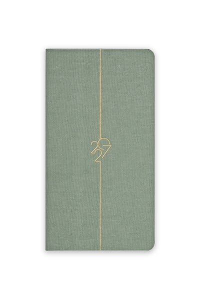 Matt Notebook 2027 Yılı Haftalık Keten 9x17 cm Cep Ajandası 12 Aylık Yeşil