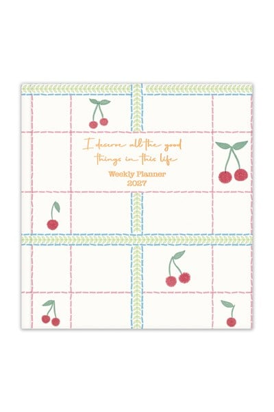 Matt Notebook 2027 Yılı Kare Haftalık Ajanda 15x15 cm Kiraz