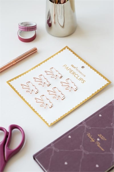 Matt Notebook 6'lı Fiyonk Şekilli Metal Ataş Seti - Bronz