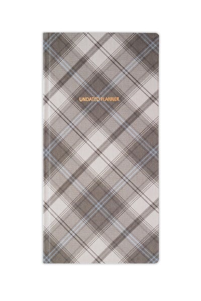 Matt Notebook 9x18 cm Keten Süresiz Haftalık Planlayıcı Kareli Cep Ajandası Ekose