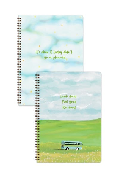 Matt Notebook A4 Spiralli Okul Defteri 80 yaprak 2'li Set – Çizgili & Kareli