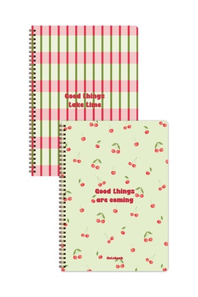 Matt Notebook A4 Spiralli Okul Defteri 80 yaprak 2'li Set – Çizgili & Kareli