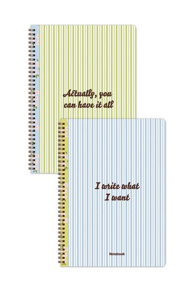 Matt Notebook A4 Spiralli Okul Defteri 80 yaprak 2'li Set – Çizgili & Kareli