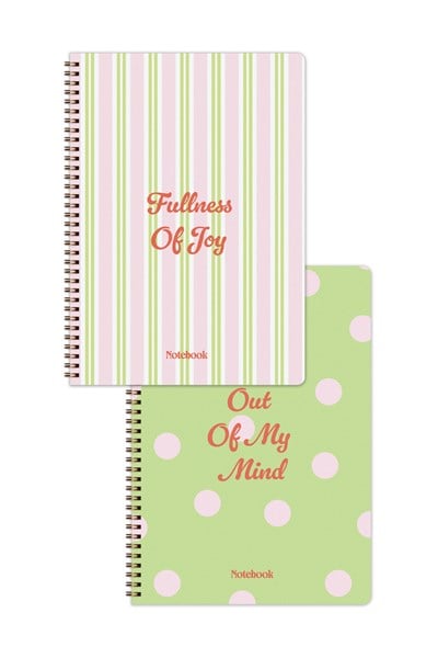 Matt Notebook A4 Spiralli Okul Defteri 80 yaprak 2'li Set – Çizgili & Kareli
