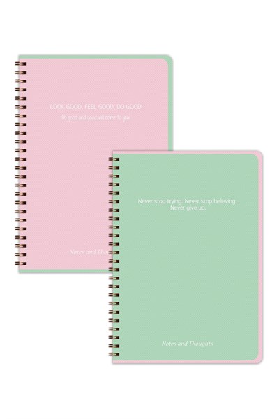 Matt Notebook A5 Spiralli Okul Defteri 80 yaprak 2'li Set – Çizgili & Kareli