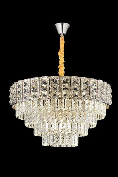 Asel Krom 50 cm Kristal Taşlı Modern Avize – Salon ve Oturma Odası