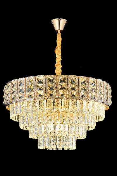 Asel Gold 50 cm Kristal Taşlı Modern Avize – Salon ve Oturma Odası