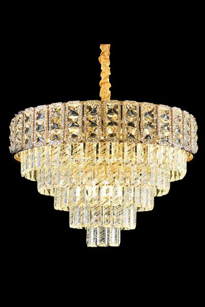 Asel Gold 60 cm Kristal Taşlı Modern Avize – Salon ve Oturma Odası