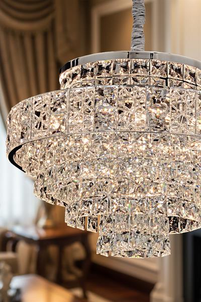 Cristalin Krom 60 cm Kristal Taşlı Modern Avize – Salon ve Oturma Odası