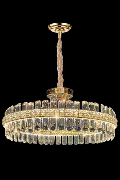 Dicle Gold 40 cm Kristal Taşlı Modern Avize – Salon ve Oturma Odası