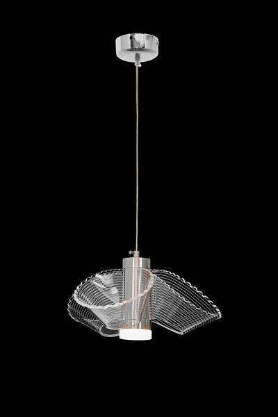 Doğa 3 Krom LED Avize – Dalga Formlu Modern Tasarım