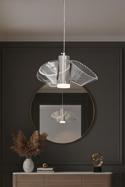 Doğa 3 Krom LED Avize – Dalga Formlu Modern Tasarım