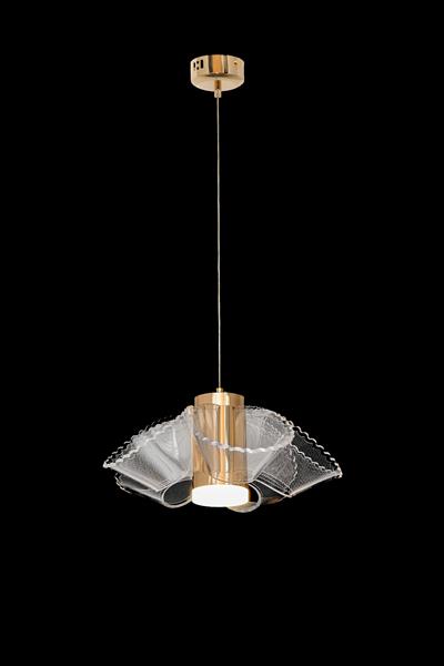 Doğa 4 Gold LED Avize – Dalga Formlu Modern Tasarım