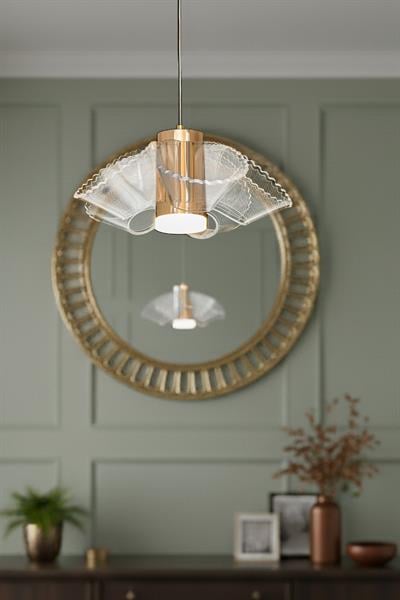 Doğa 4 Gold LED Avize – Dalga Formlu Modern Tasarım
