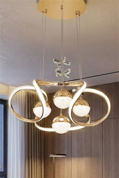 Döngü 50 cm Gold LED Sarkıt Avize