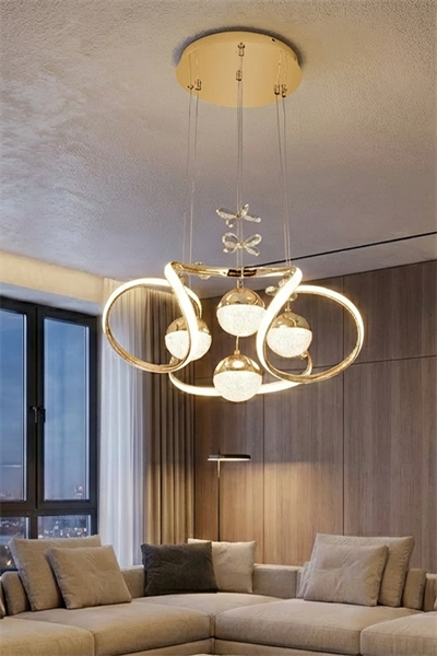 Döngü 50 cm Gold LED Sarkıt Avize