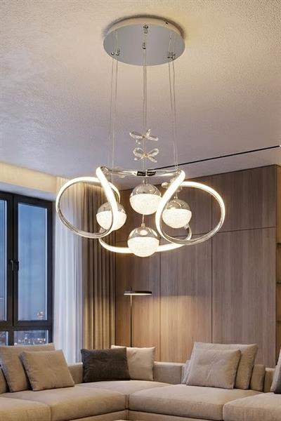 Döngü 50 cm Krom LED Sarkıt Avize