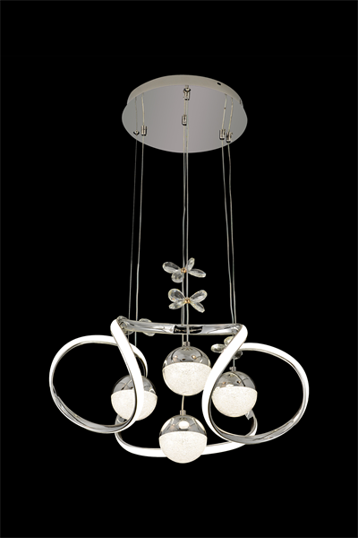 Döngü 50 cm Krom LED Sarkıt Avize
