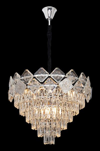 Emir Krom 60 cm Kristal Taşlı Modern Avize – Salon ve Oturma Odası