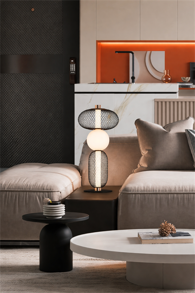 İzel Siyah Beyaz LED Masa Lambası | Modern Dekoratif Masa Aydınlatması
