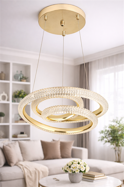 Lina Gold LED Sarkıt Avize – Modern Halka Tasarım