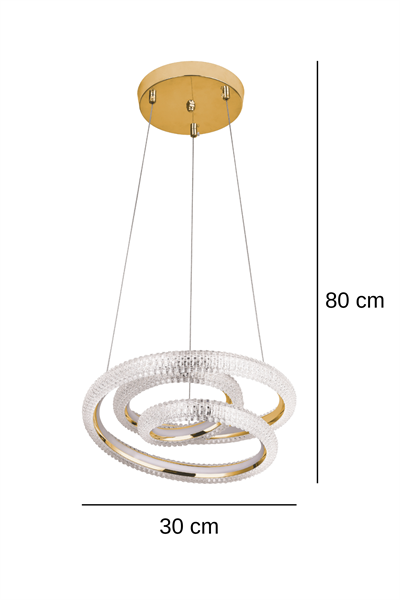 Lina Gold LED Sarkıt Avize – Modern Halka Tasarım