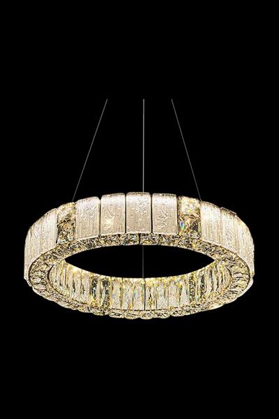 Liva 40 cm Kristal Taş Detaylı LED Avize – Salon & Oturma Odası