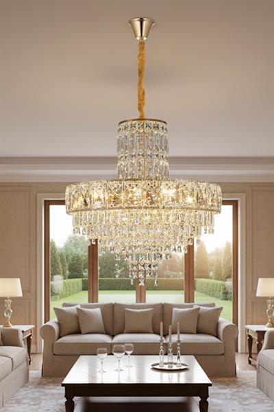 Niran Gold 60 cm Kristal Taşlı Modern Avize – Salon ve Yemek Odası