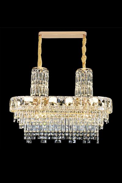 Niran Gold 90 cm Kristal Taşlı Modern Avize – Salon ve Yemek Odası