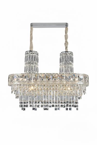 Niran Krom 90 cm Kristal Taşlı Modern Avize – Salon ve Yemek Odası