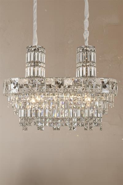 Niran Krom 90 cm Kristal Taşlı Modern Avize – Salon ve Yemek Odası