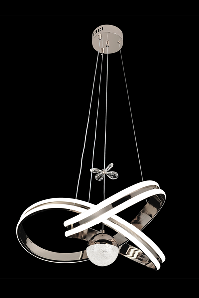 Sarmal 45 cm Krom LED Sarkıt Avize